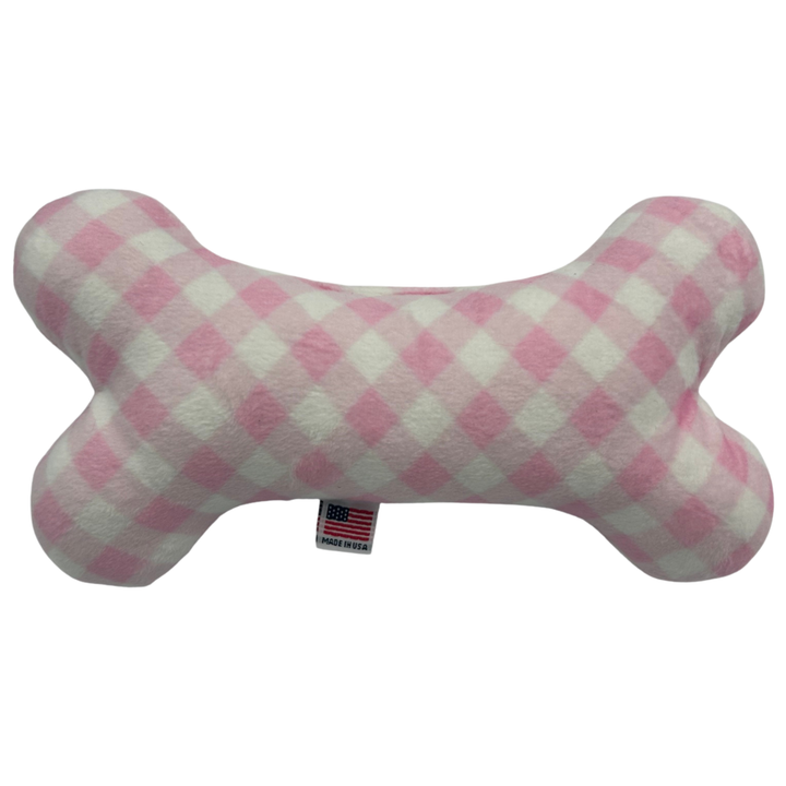 Pet and Dog Plush Heart or Bone Toy, "Valentine's Day Plaids, Dots & Chevron Group"