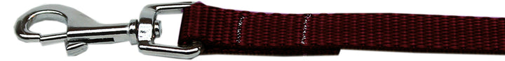 Brown dog leash with metal clip on a white background