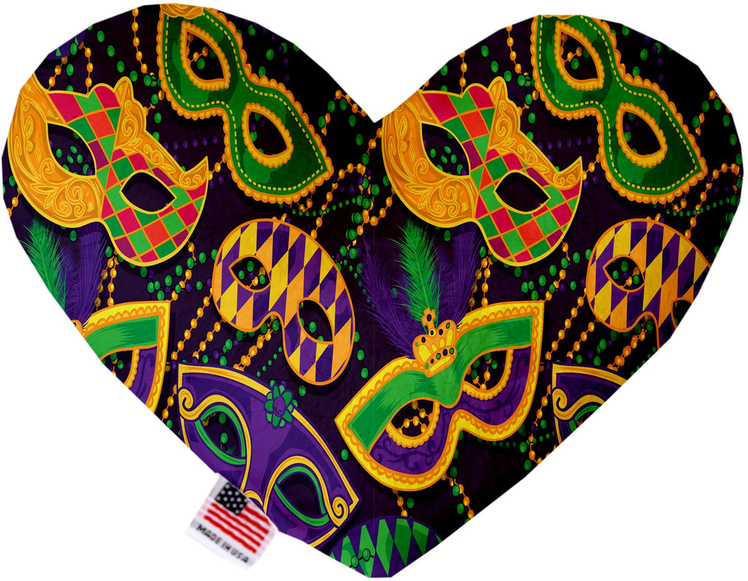 Pet and Dog Plush Heart or Bone Toy, "Mardi Gras Group"