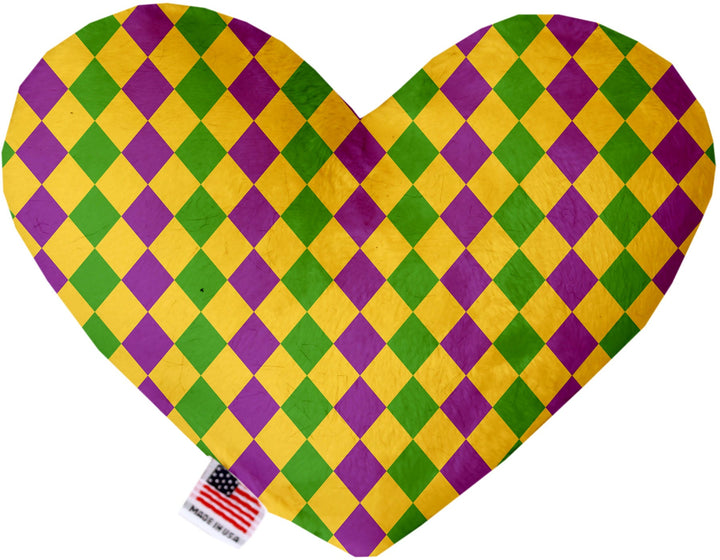 Pet and Dog Plush Heart or Bone Toy, "Mardi Gras Group"