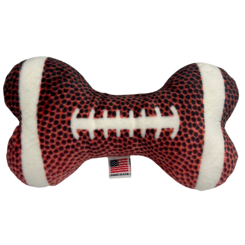 Pet and Dog Plush Heart or Bone Toy, "Football!"
