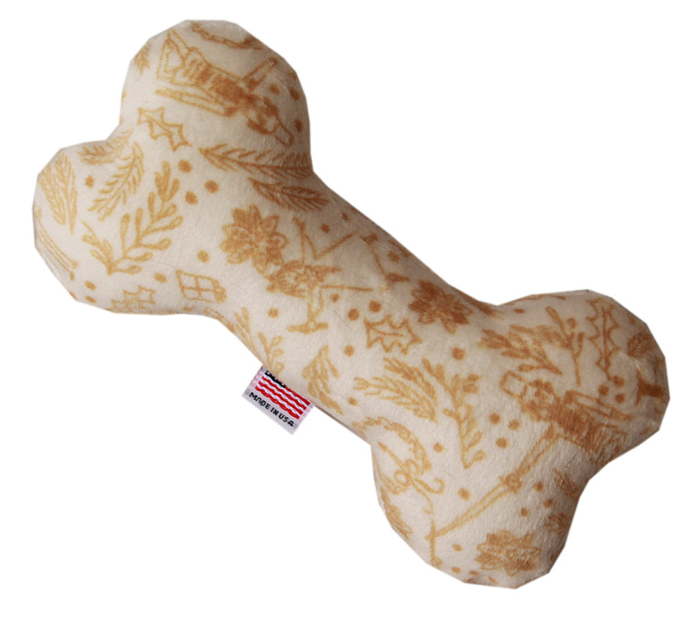 Pet and Dog Plush 6" Bone Toy, "Happy Holidays Group"