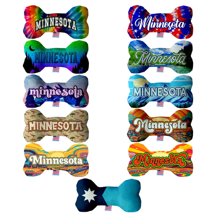 Pet & Dog Plush Bone Toys, "Minnesota State Options"