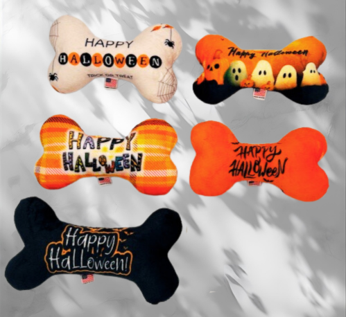 Halloween Pet & Dog Plush Bone Toy, "Monster Mash Group"