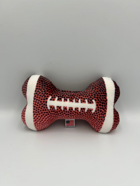 Pet and Dog Plush Heart or Bone Toy, "Football!"