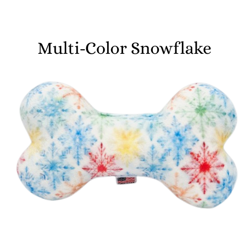 Pet and Dog Plush Bone Toy, "Pastel Christmas"