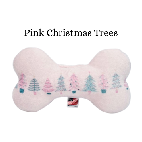 Pet and Dog Plush Bone Toy, "Pastel Christmas"