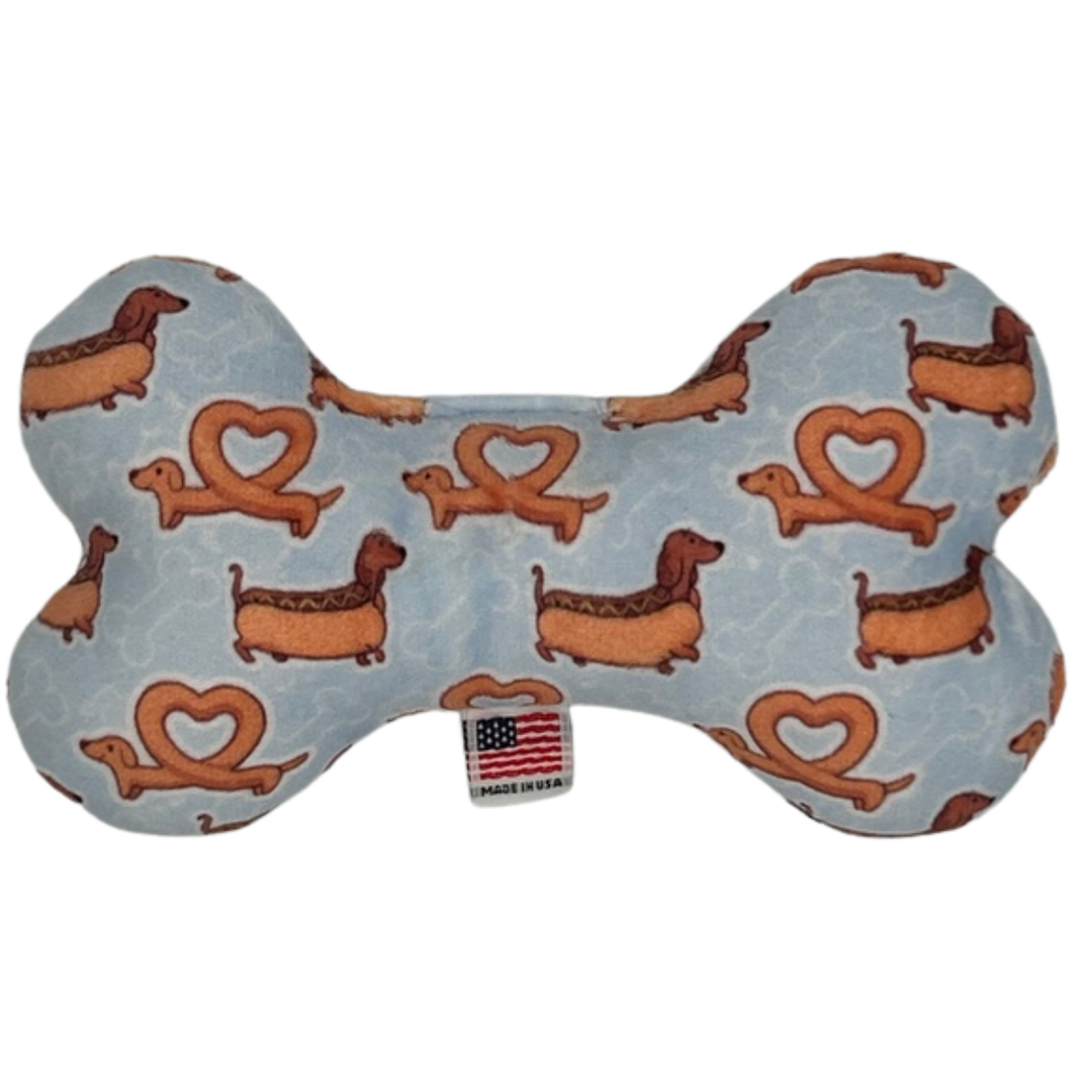 Pet and Dog Plush Bone Toy, "Doxie Collection" Four Design