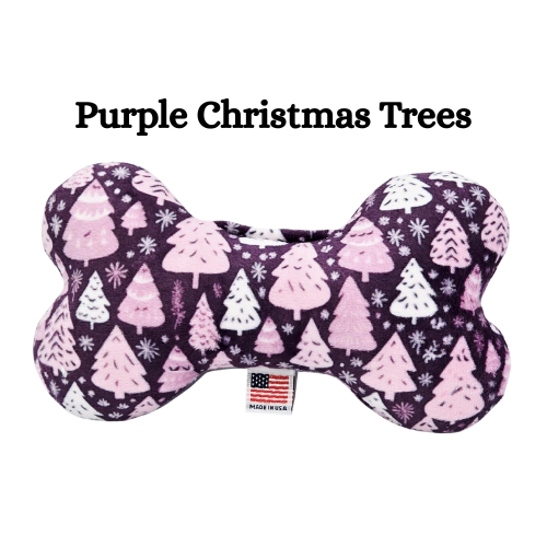 Pet and Dog Plush Bone Toy, "Pastel Christmas"