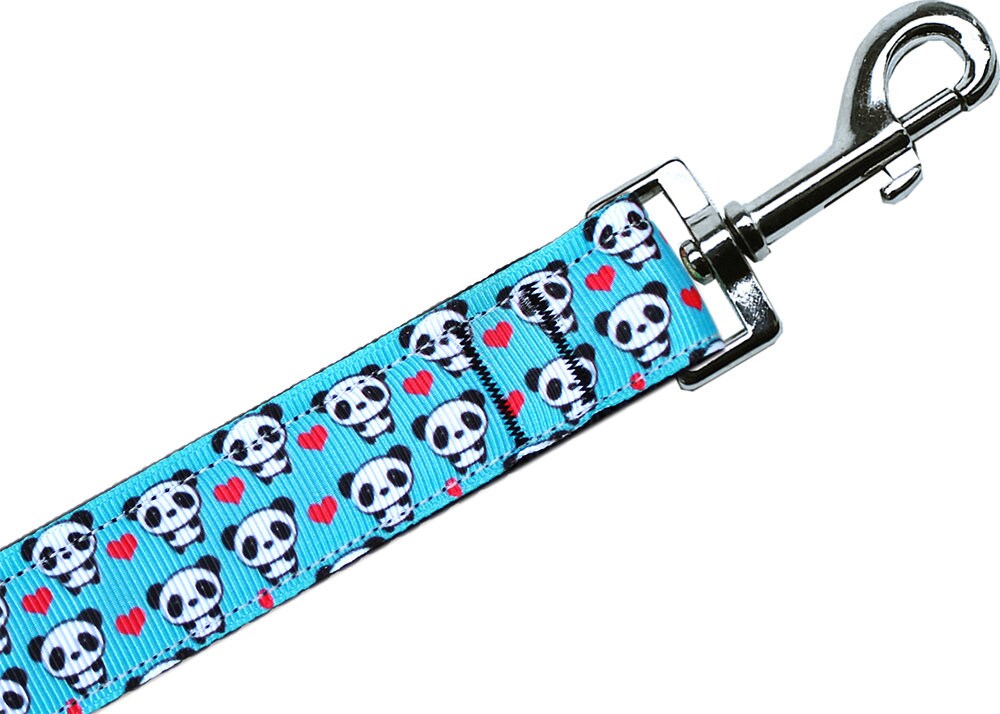 Pet Dog & Cat Nylon Collar or Leash, "Panda Love"