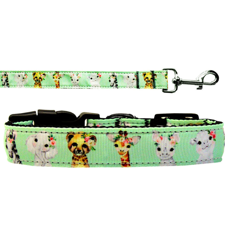 Pet Dog & Cat Nylon Collar or Leash, &quot;Pretty Baby Jungle Babies&quot;