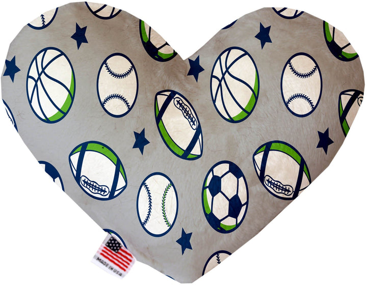 Pet and Dog Canvas or Plush Heart or Bone Toy, "Sports Fan Group" (Available in different sizes, and 4 different pattern options!)