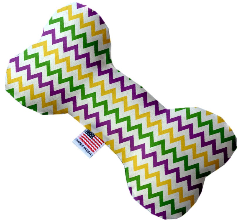 Pet and Dog Canvas or Plush Heart or Bone Toy, "Mardi Gras Group" (Available in different sizes, and 10 different pattern options!)