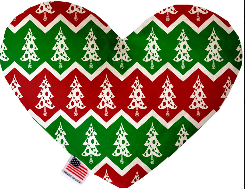 Christmas Pet and Dog Canvas or Plush Heart or Bone Toy, "Classy Christmas Group" (Available in different sizes and 6 different patterns!)