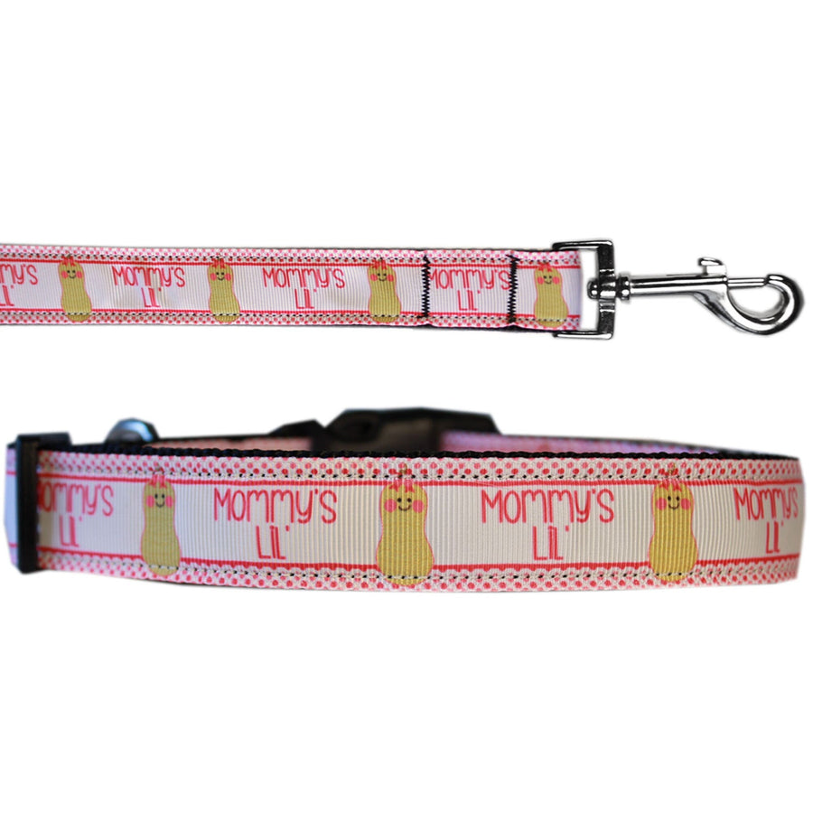 Pet Dog & Cat Nylon Collar or Leash, &quot;Mommy&#39;s Lil Peanut&quot;