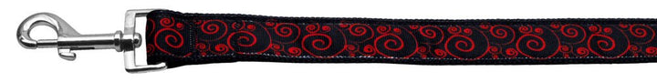 Pet Dog and Cat Nylon Collar or Leash, "Red & Black Swirly"
