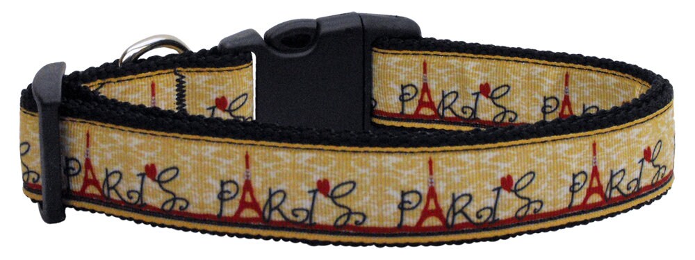 Pet Dog & Cat Nylon Collar or Leash, "From Paris With Love"