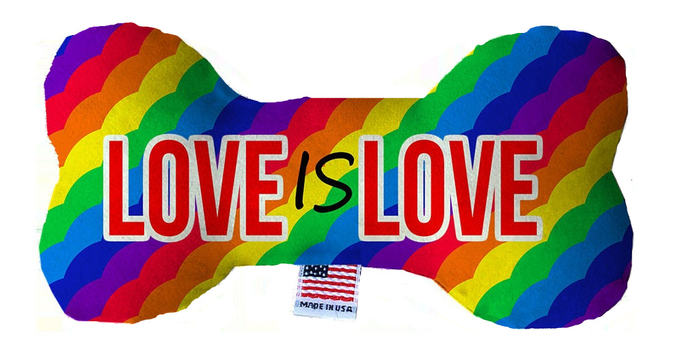 Pet and Dog Canvas or Plush Heart or Bone Toy, "Rainbow Pride Group" (Available in different sizes, and 7 different pattern options!)