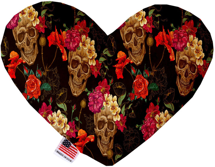 Pet and Dog Canvas or Plush Heart or Bone Toy, "Skulls Group" (Available in different sizes, and 12 different pattern options!)