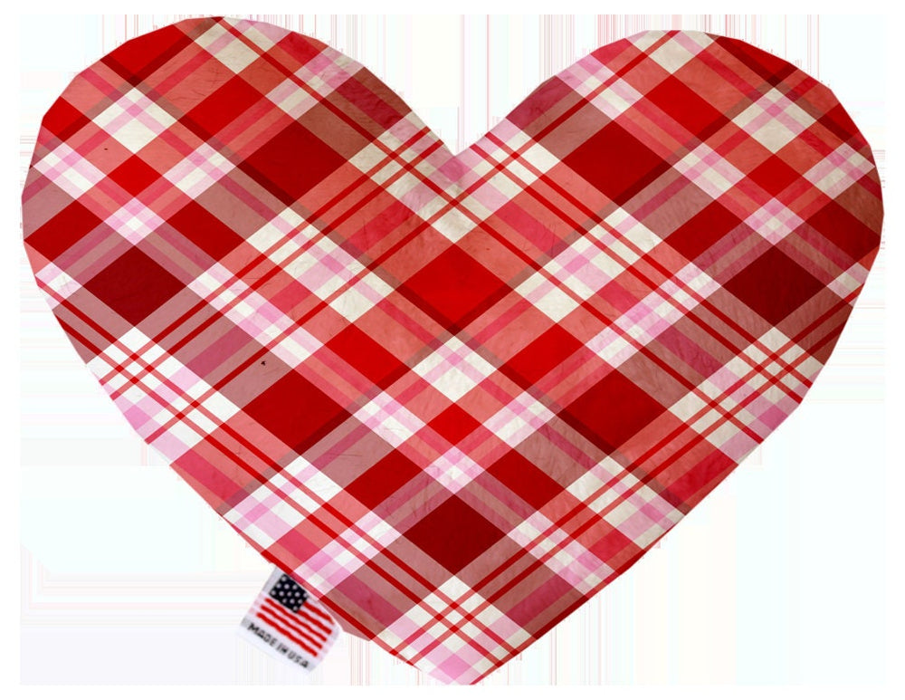 Pet and Dog Canvas or Plush Heart or Bone Toy, "Valentine's Day Plaids, Dots & Chevron Group" (Available in different sizes and patterns!)