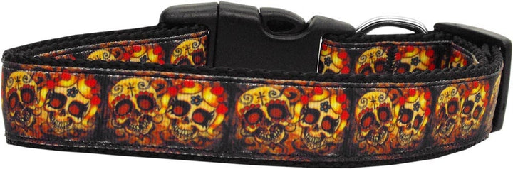 Pet Dog & Cat Nylon Collar or Leash, "Skull Crossed Lovers"