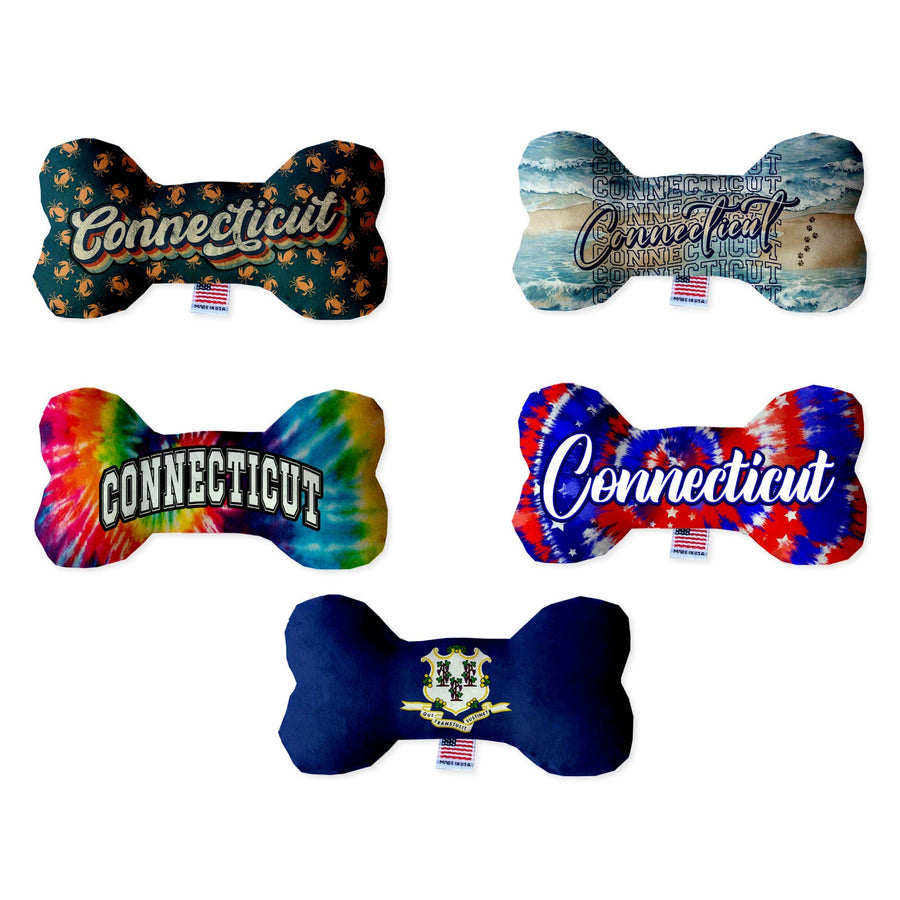 Pet & Dog Plush Bone Toys, &quot;Connecticut State Options&quot; (Available in different pattern options)