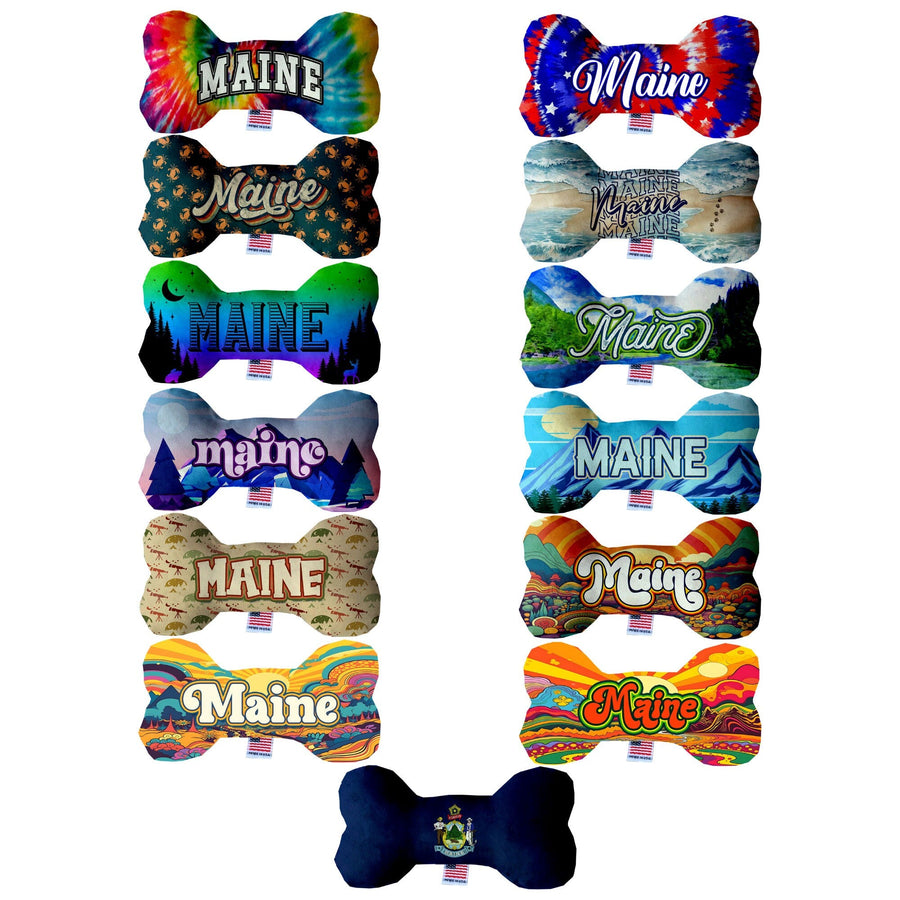 Pet & Dog Plush Bone Toys, &quot;Maine State Options&quot; (Available in different pattern options)