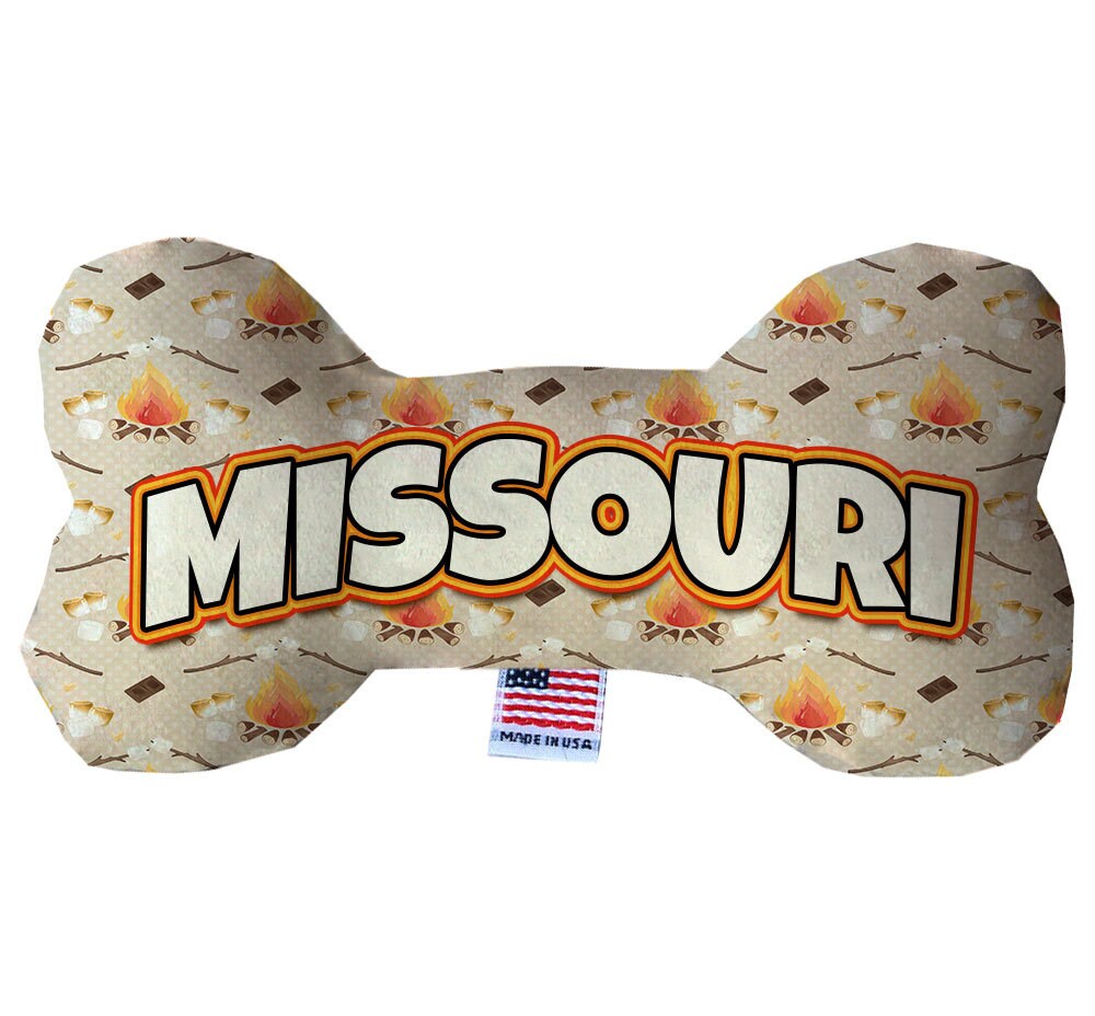Pet & Dog Plush Bone Toys, "Missouri State Options" (Available in different pattern options)