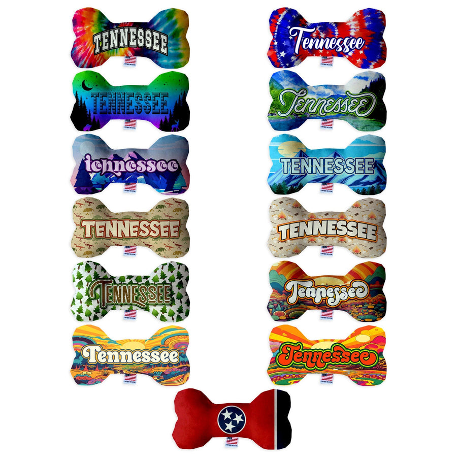 Pet & Dog Plush Bone Toys, &quot;Tennessee State Options&quot; (Available in different pattern options)