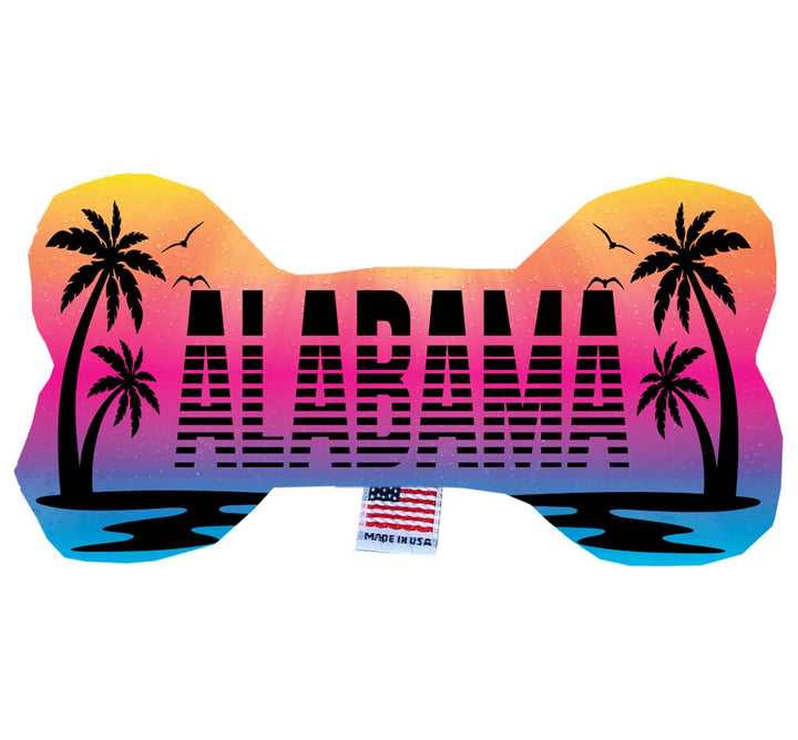 Pet & Dog Plush Bone Toys, "Alabama Coast" (Set 1 of 2 Alabama State Toy Options, available in different pattern options!)