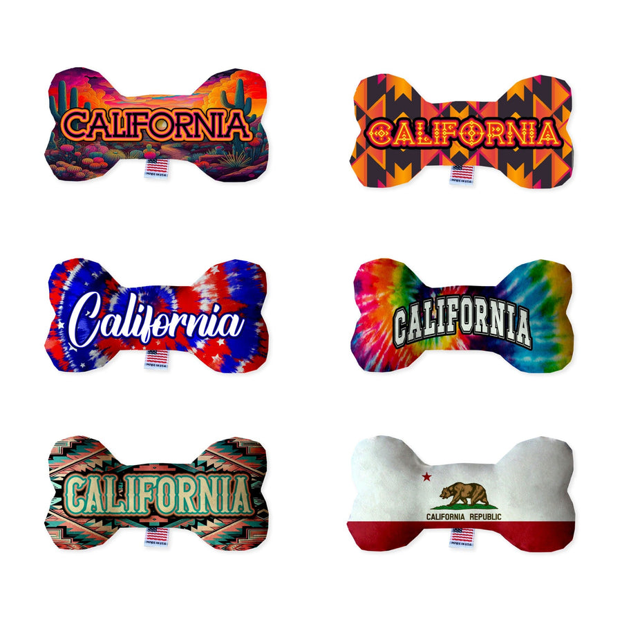 Pet & Dog Plush Bone Toys, &quot;California Desert&quot; (Set 3 of 3 California State Toy Options, available in different pattern options!)