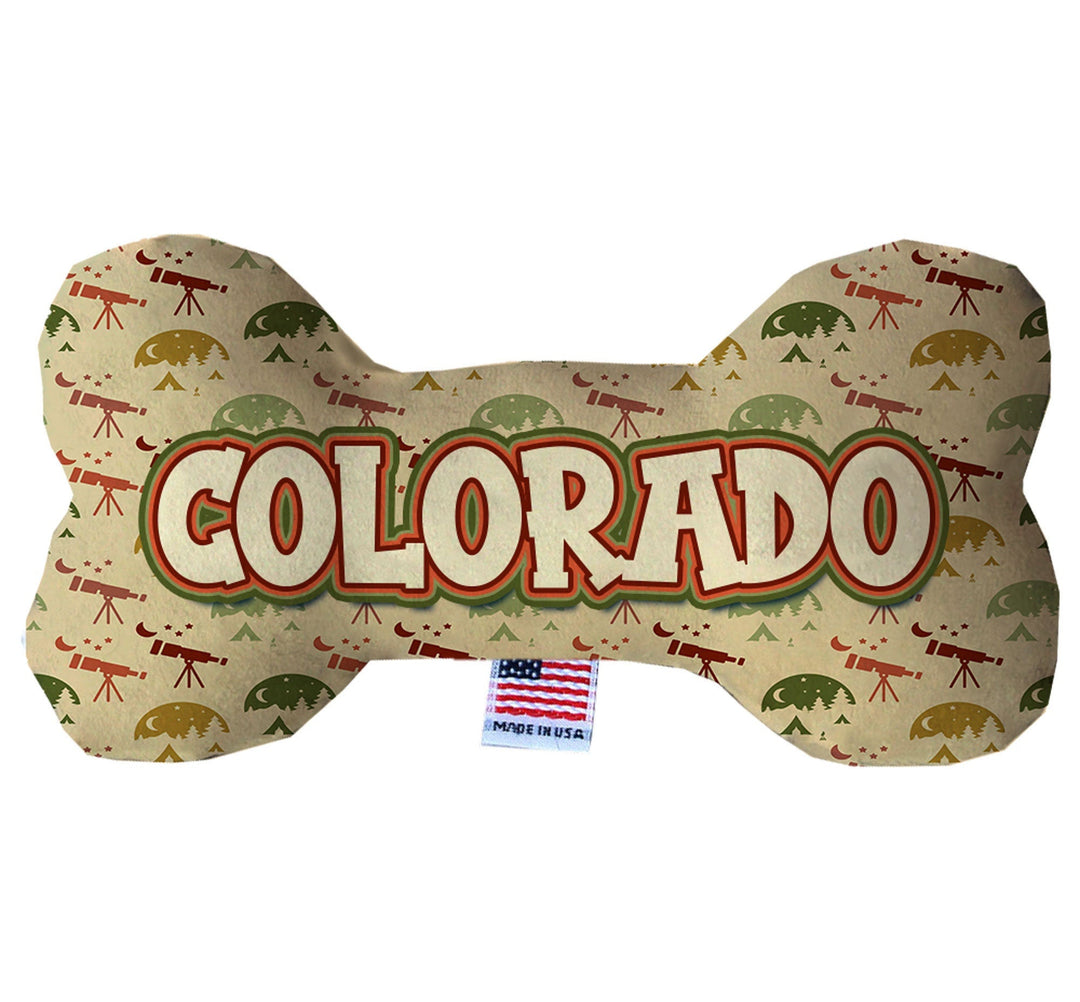 Pet & Dog Plush Bone Toys, "Colorado Mountains" (Set 1 of 2 Colorado State Toy Options, available in different pattern options!)