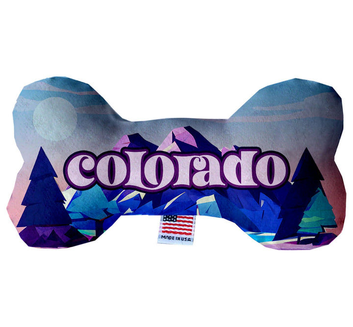 Pet & Dog Plush Bone Toys, "Colorado Mountains" (Set 1 of 2 Colorado State Toy Options, available in different pattern options!)