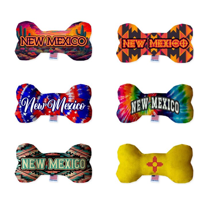 Pet & Dog Plush Bone Toys, &quot;New Mexico Desert&quot; (Set 1 of 2 New Mexico State Toy Options, available in different pattern options!)