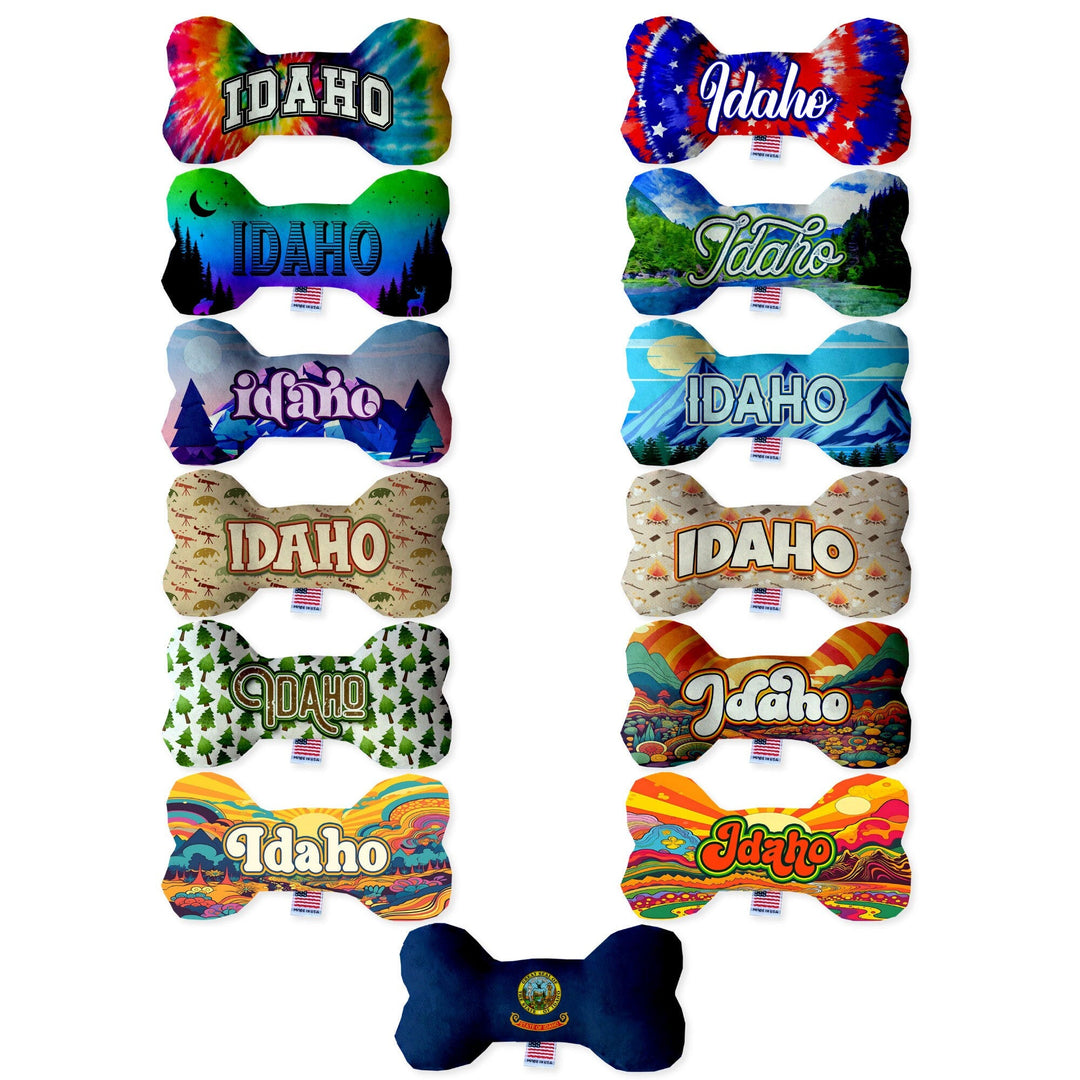 Pet & Dog Plush Bone Toys, &quot;Idaho State Options&quot; (Available in different pattern options)