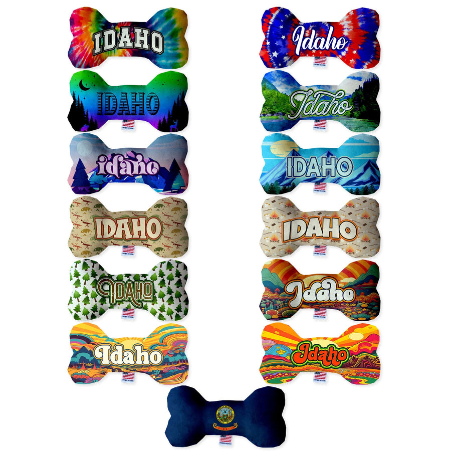Pet & Dog Plush Bone Toys, &quot;Idaho State Options&quot; (Available in different pattern options)