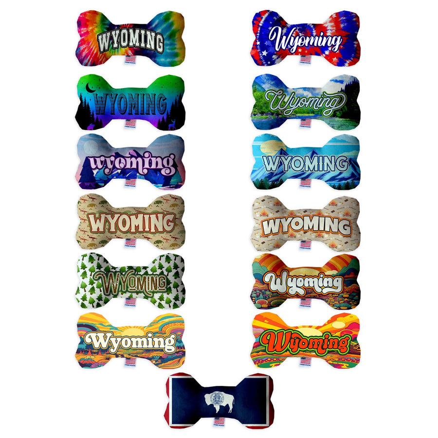 Pet & Dog Plush Bone Toys, &quot;Wyoming State Options&quot; (Available in different pattern options)