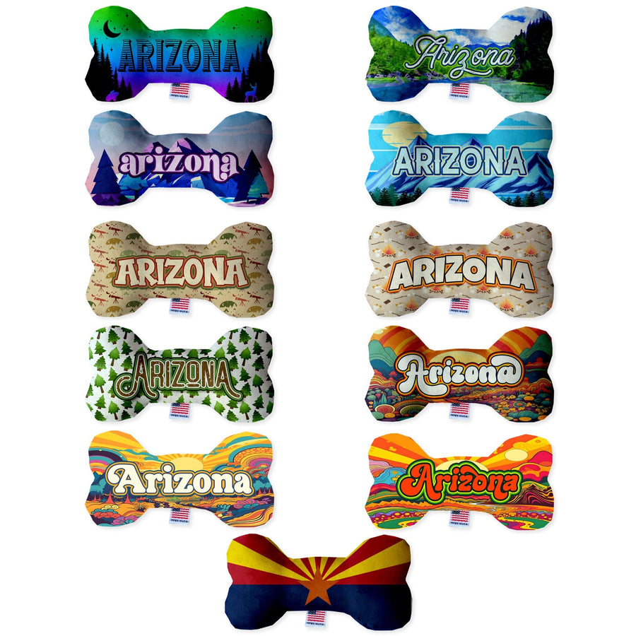Pet & Dog Plush Bone Toys, &quot;Arizona Mountains&quot; (Set 2 of 2 Arizona State Toy Options, available in different pattern options!)