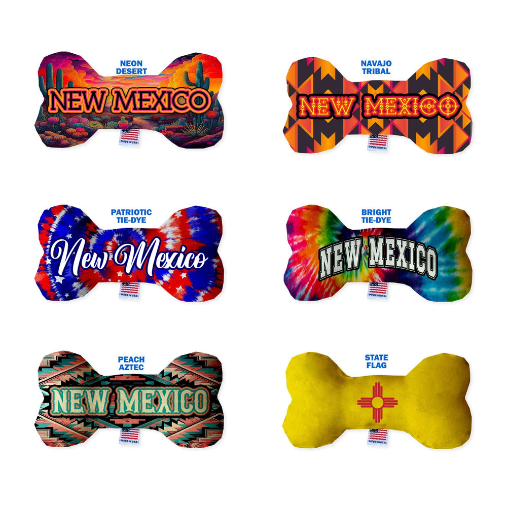 Pet & Dog Plush Bone Toys, "New Mexico Desert" (Set 1 of 2 New Mexico State Toy Options, available in different pattern options!)