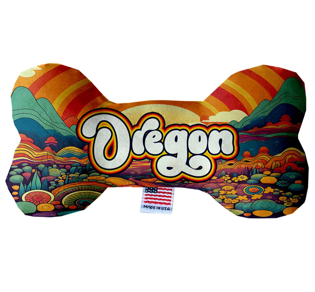 Pet & Dog Plush Bone Toys, "Oregon Mountains" (Set 1 of 2 Oregon State Toy Options, available in different pattern options!)