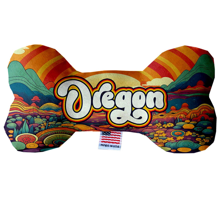 Pet & Dog Plush Bone Toys, "Oregon Mountains" (Set 1 of 2 Oregon State Toy Options, available in different pattern options!)