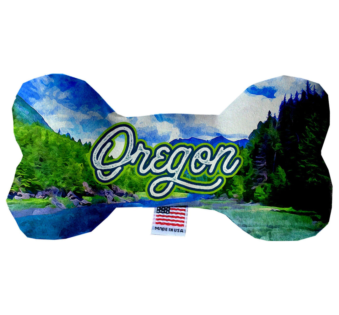Pet & Dog Plush Bone Toys, "Oregon Mountains" (Set 1 of 2 Oregon State Toy Options, available in different pattern options!)