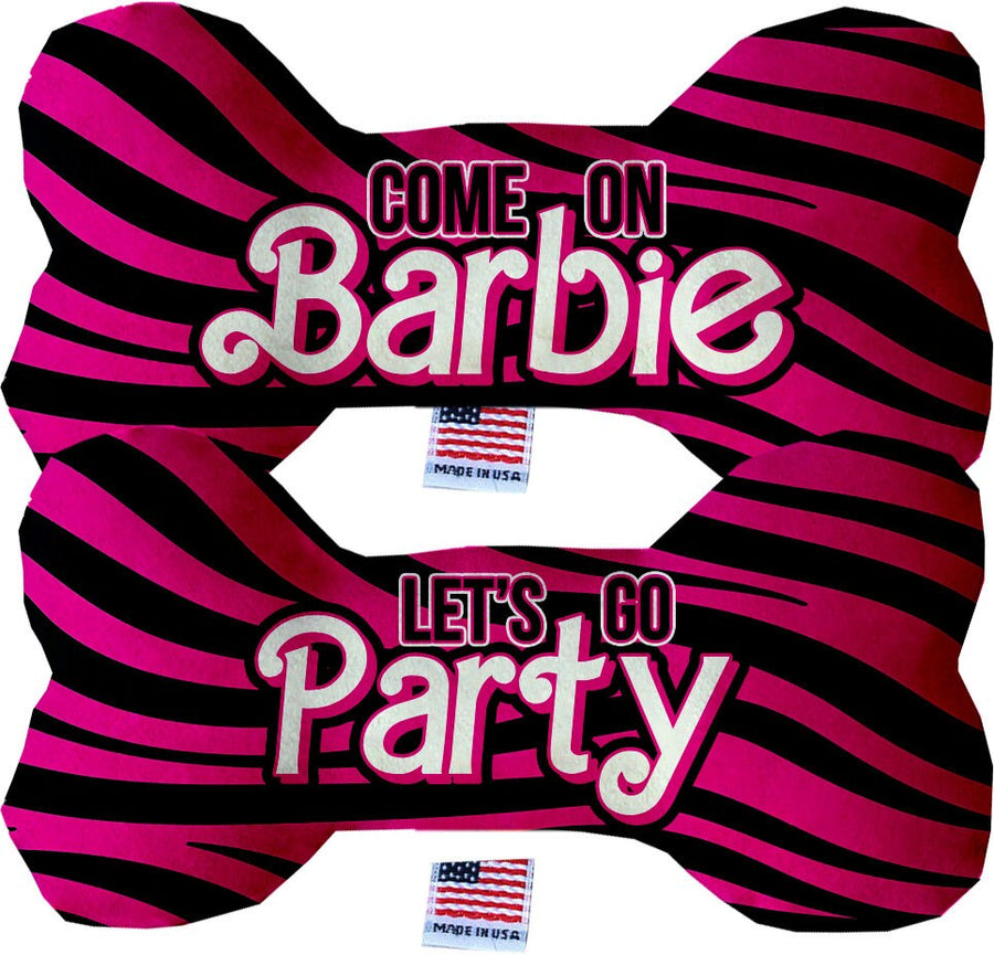 Pet & Dog Plush Double Sided Bone Toy, &quot;Come On, Let&#39;s Go Party&quot;