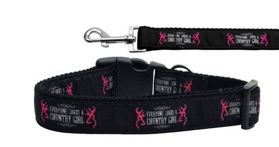Pet Dog & Cat Nylon Collar or Leash, &quot;Country Girl&quot;