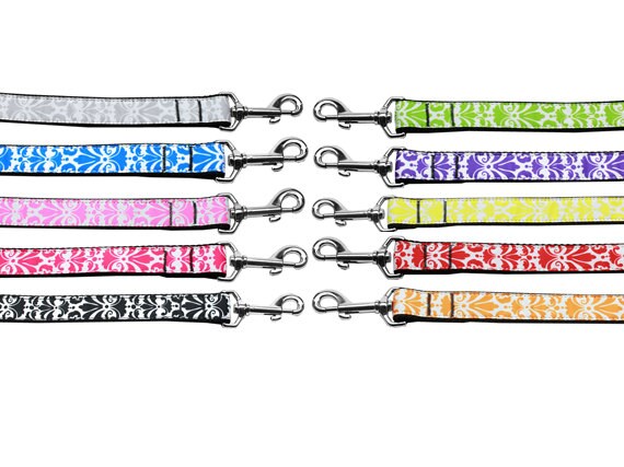 Pet Dog & Cat Nylon Collar or Leash, "Damask" *Available in 10 different colors!*