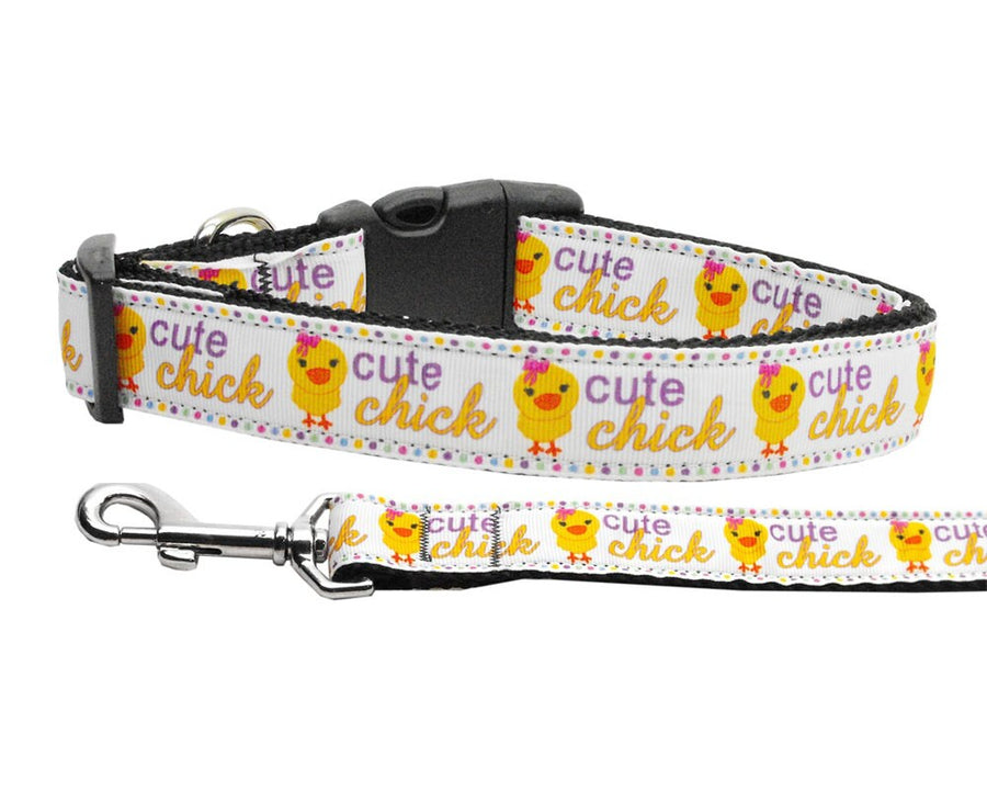 Pet Dog & Cat Nylon Collar or Leash, &quot;Cute Chick&quot;