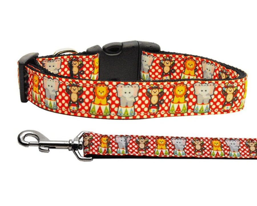 Pet Dog & Cat Nylon Collar or Leash, &quot;Circus Smirkus&quot;