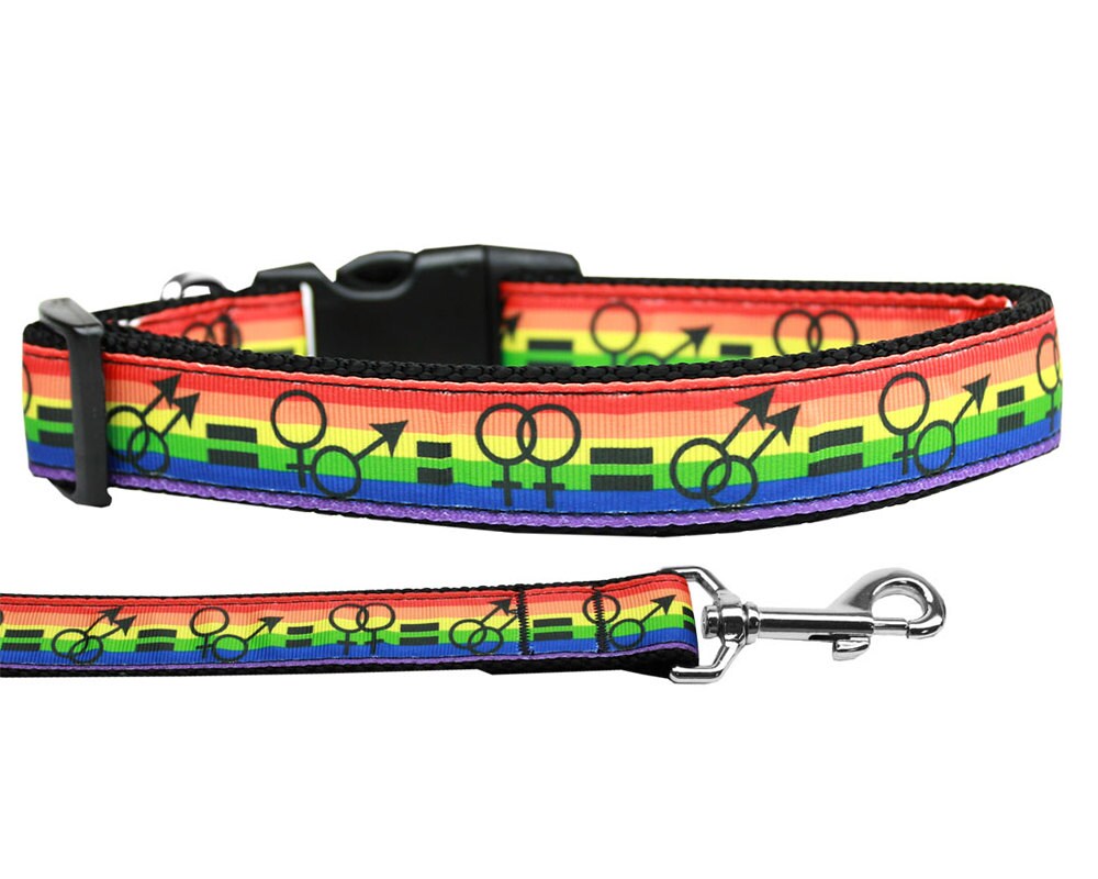 Pet Dog & Cat Nylon Collar or Leash, &quot;Equality&quot;